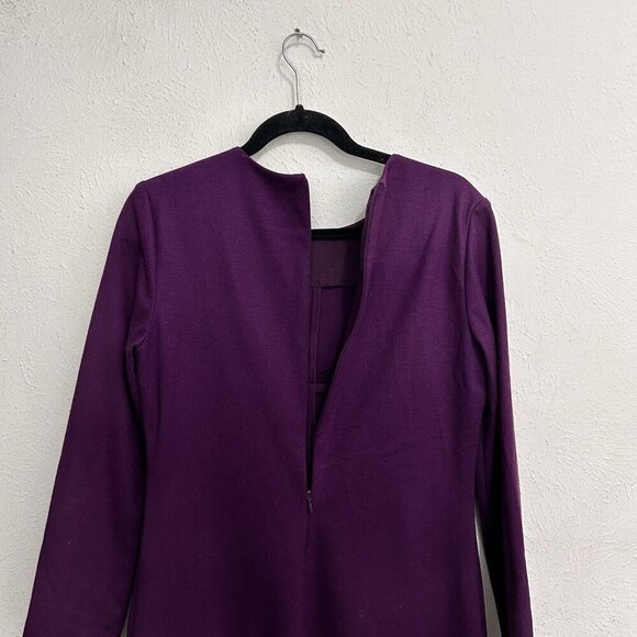 Diane Von Furstenberg Purple Wool Blend Sheath Long Sleeve Above Knee Size 10 - Picture 6 of 10